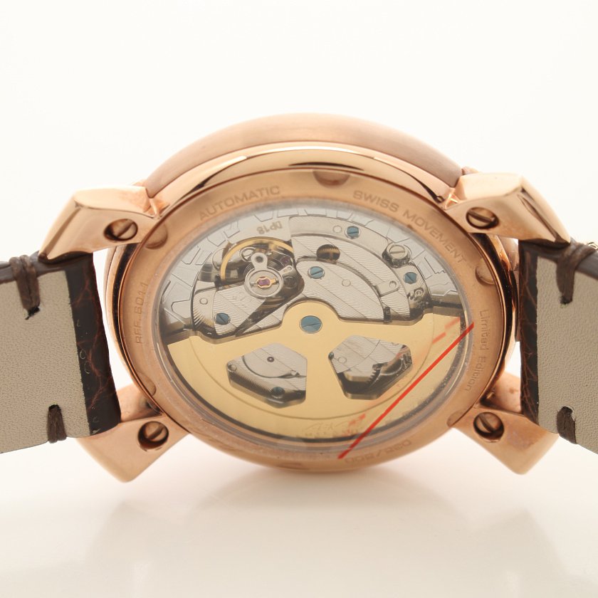 ガガミラノ Gaga Milano マヌアーレ 45mm バイオニックスカル メンズ 腕時計 自動巻き Gp レザー ピンクゴールド ダークブラウン 黒文字盤 500本限定 ハイブランド ブランド専門の中古通販サイト