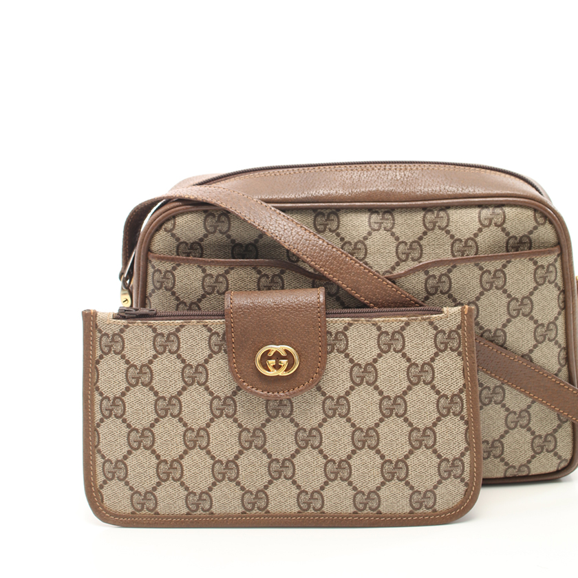 グッチ(GUCCI)オールドグッチ|GGプラス|ショルダーバッグ|PVC|レザー|ベージュ|茶色|ハイブランド・ブランド専門の中古通販サイト(637431) グッチ(GUCCI)オールドグッチ|GGプラス|ショルダーバッグ|PVC|レザー|ベージュ|茶色|ハイブランド・ブランド専門の中古通販サイト(637431)