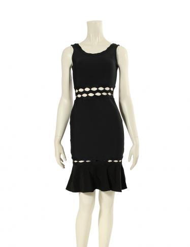 HERVE LEGER・ワンピース・ノースリーブワンピース レーヨン 黒 