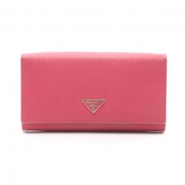 プラダ(PRADA)|二つ折り長財布|ナイロン|サフィアーノレザー|ピンク|ハイブランド・ブランド専門の中古通販サイト(628901) 公式サイト プラダ PRADA Wホック二つ折り財布 ピンク サフィアーノレザー 折り財布