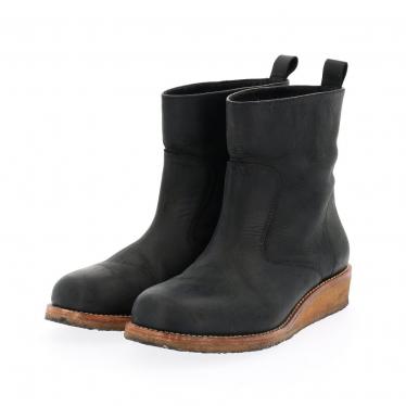 MM6 MAISON MARGIELA・シューズ・ ショートブーツ レザー 黒 クレープ