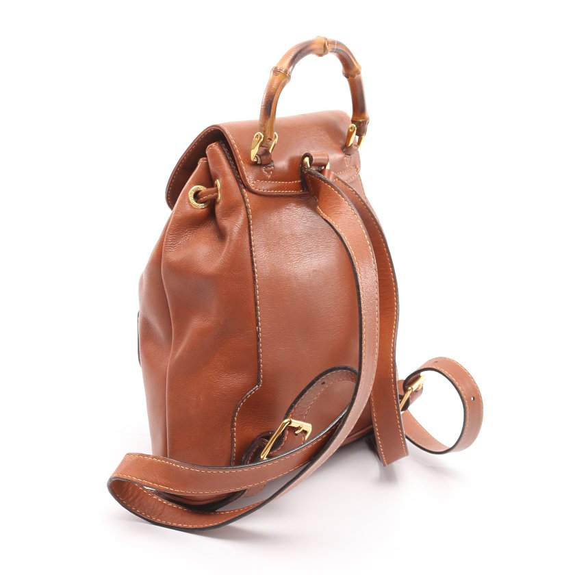 グッチ(GUCCI)バンブー|ミニリュックサック|バックパック|レザー|ブラウン|ハイブランド・ブランド専門の中古通販サイト(644086)