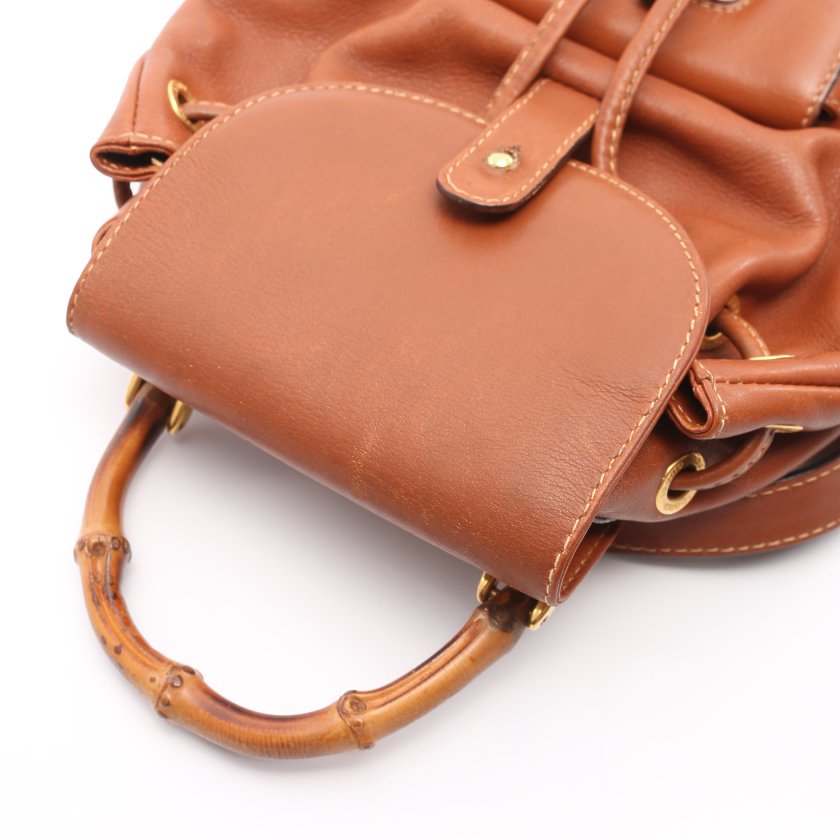 グッチ(GUCCI)バンブー|ミニリュックサック|バックパック|レザー|ブラウン|ハイブランド・ブランド専門の中古通販サイト(644086)
