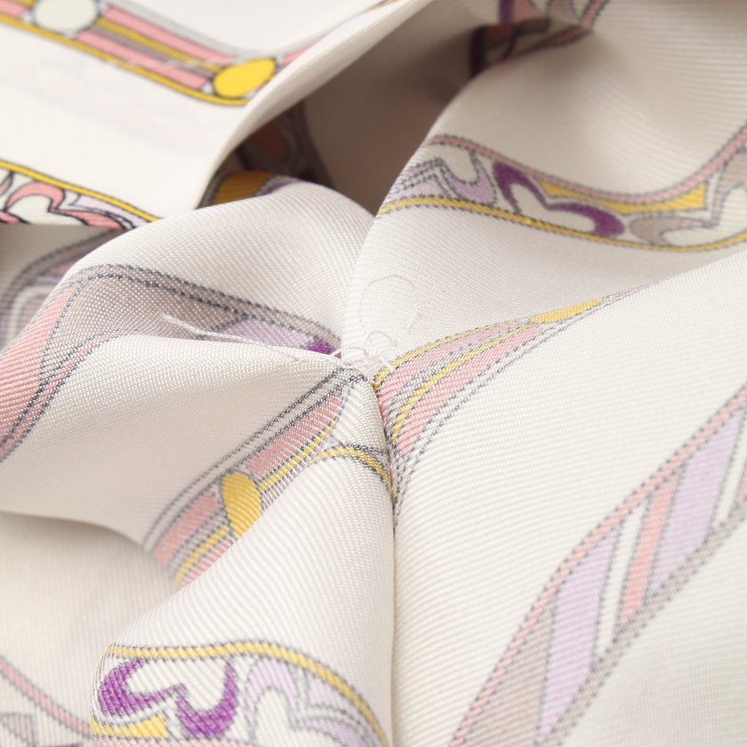 エミリオプッチ Emilio Pucci ワンピース ストライプ柄 シルク ホワイト マルチカラー アシンメトリー ハイブランド ブランド専門の中古通販サイト