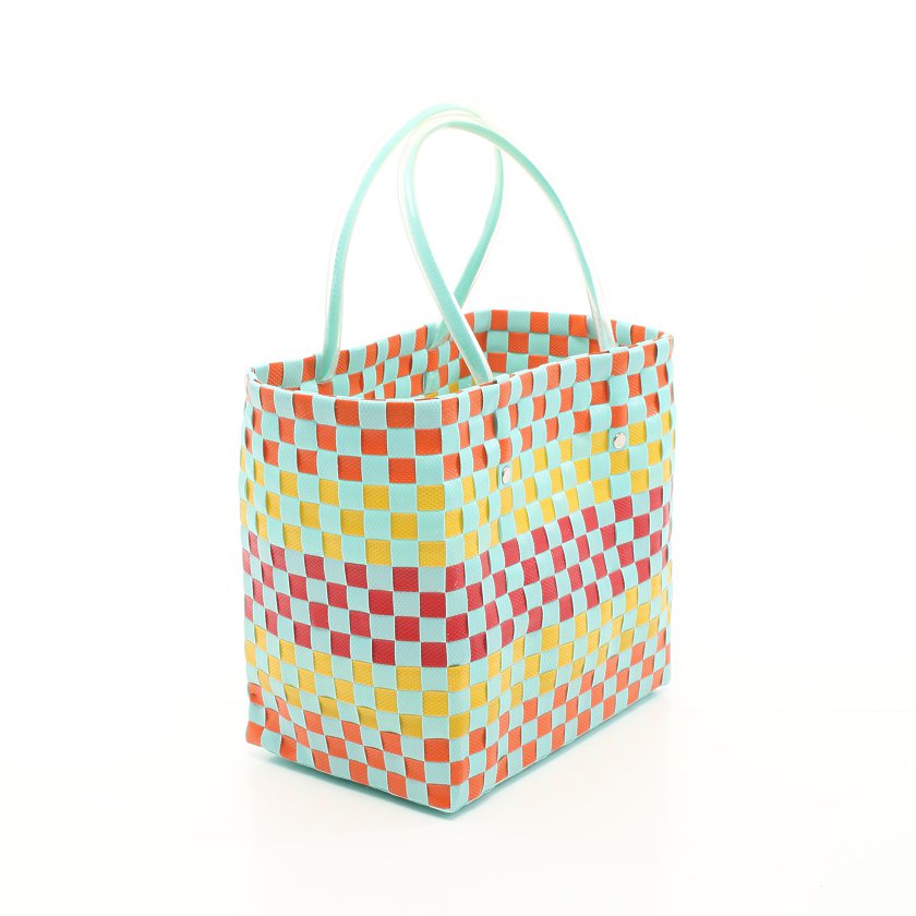 人気デザイナー 新品 マルニ ストライプバッグ ターコイズチェック トートバッグ フラワーカフェ トートバッグ Knowledge21 Com