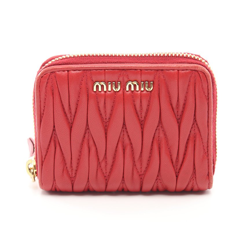 ミュウミュウ Miu Miu マテラッセ コインケース レザー レッド ハイブランド ブランド専門の中古通販サイト