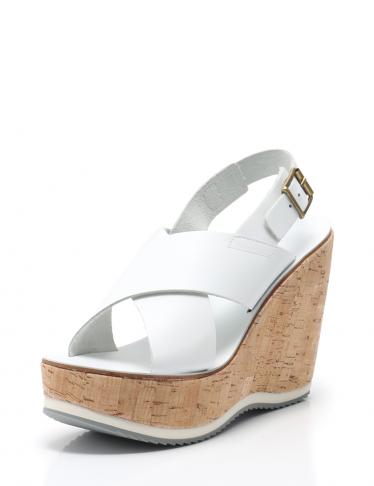 FABIO RUSCONI・シューズ・クロスストラップ ウェッジソール