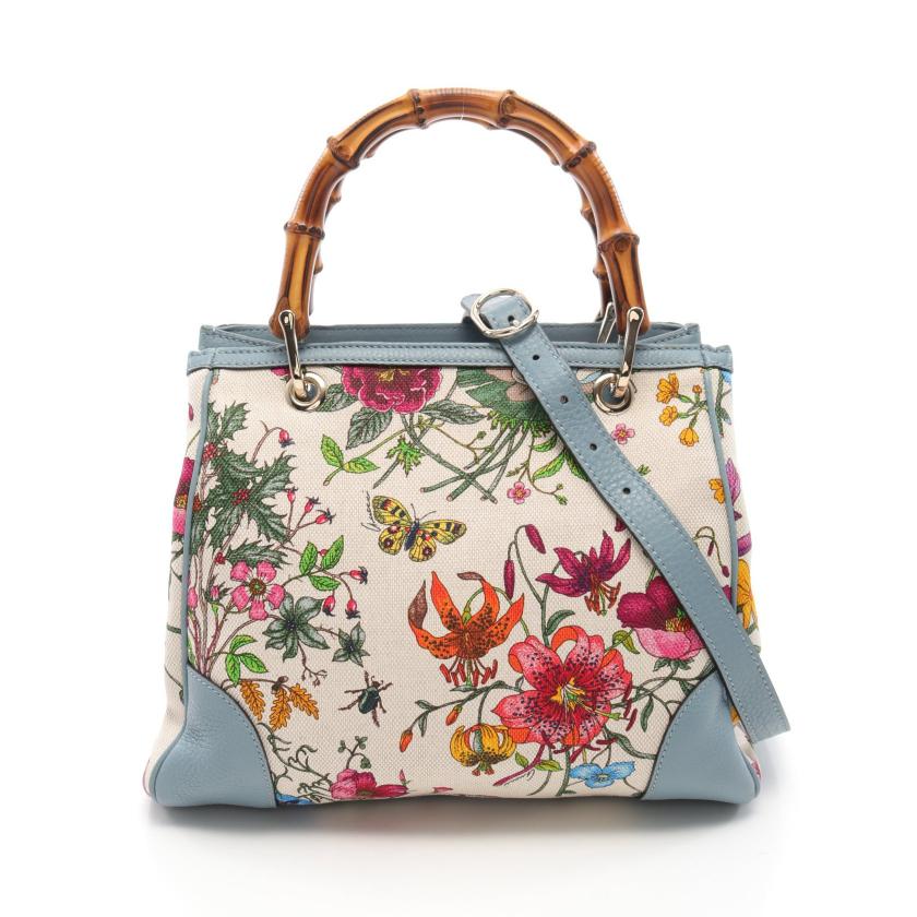 GUCCI・バッグ・バンブー フローラ ショッパー ハンドバッグ