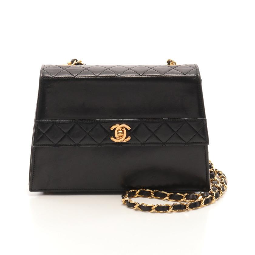 シャネル Chanel マトラッセ チェーンショルダーバッグ ラムスキン ブラック ゴールド金具 ハイブランド ブランド専門の中古通販サイト
