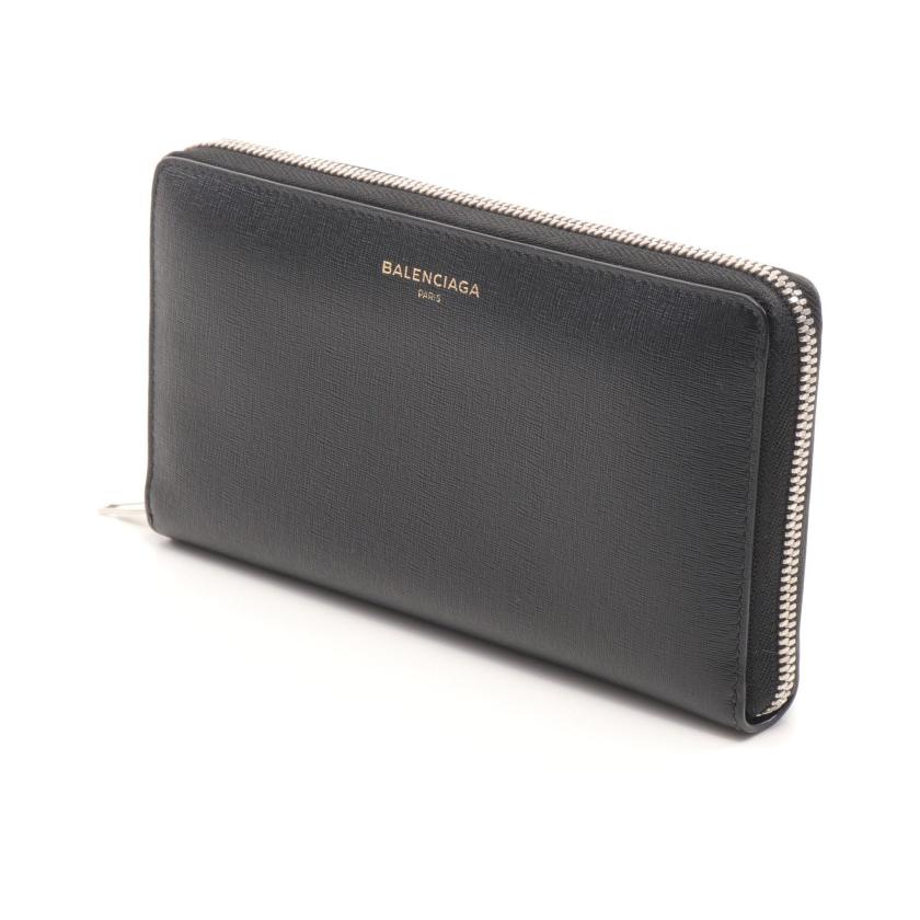 バレンシアガ(BALENCIAGA)|ラウンドファスナー長財布|レザー|ブラック|ハイブランド・ブランド専門の中古通販サイト(663937)