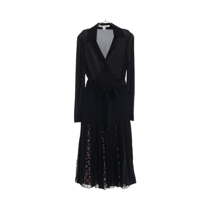 ダイアンフォンファステンバーグ Diane Von Furstenberg Stevie スティービー ラップワンピース レース ブラック マルチカラー 切り替え ハイブランド ブランド専門の中古通販サイト