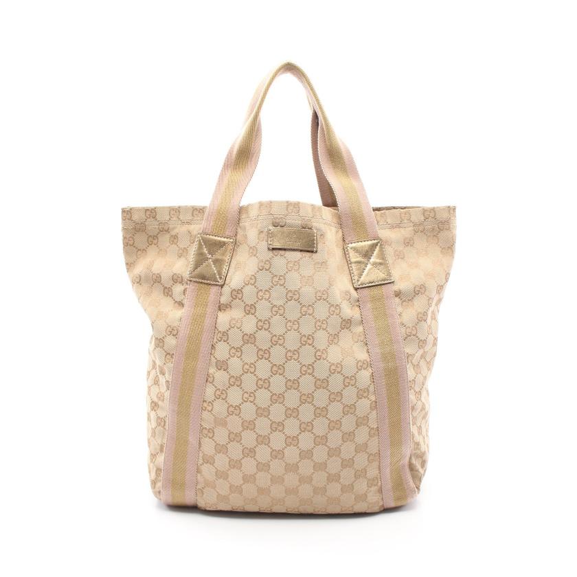 グッチ Gucci Ggキャンバス トートバッグ キャンバス レザー ベージュ ゴールド ハイブランド ブランド専門の中古通販サイト