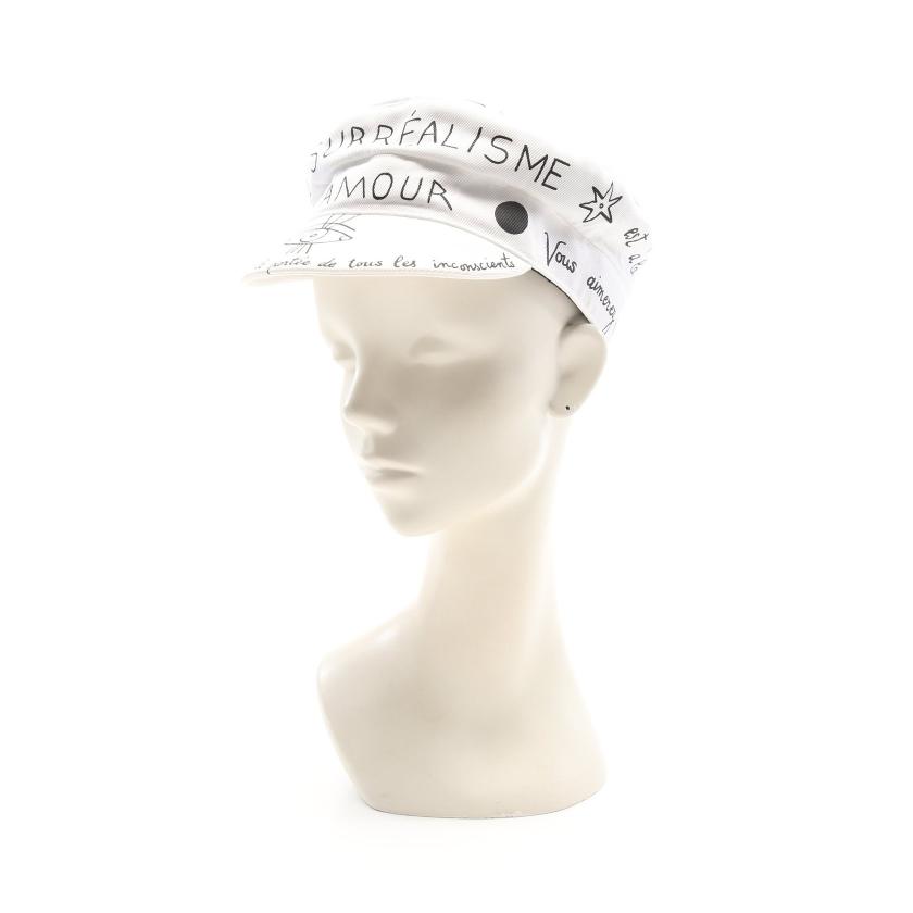 クリスチャンディオール Christian Dior 帽子 キャップ グラフィック コットン ホワイト マルチカラー ハイブランド ブランド専門の中古通販サイト 673848
