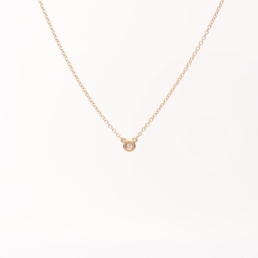 ティファニー Tiffany Co バイザヤード エルサペレッティ ネックレス K18pg ダイヤモンド ピンクゴールド 1pダイヤ ハイブランド ブランド専門の中古通販サイト