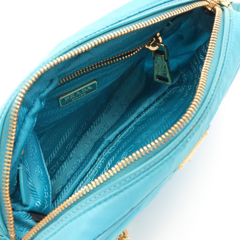 人気商品 ナイロン ショルダーバッグ Saffiano Tessuto Prada プラダ サフィアーノレザ 中古 Bt0773 ターコイズブルー レディースバッグ Www Wgscape Co Za
