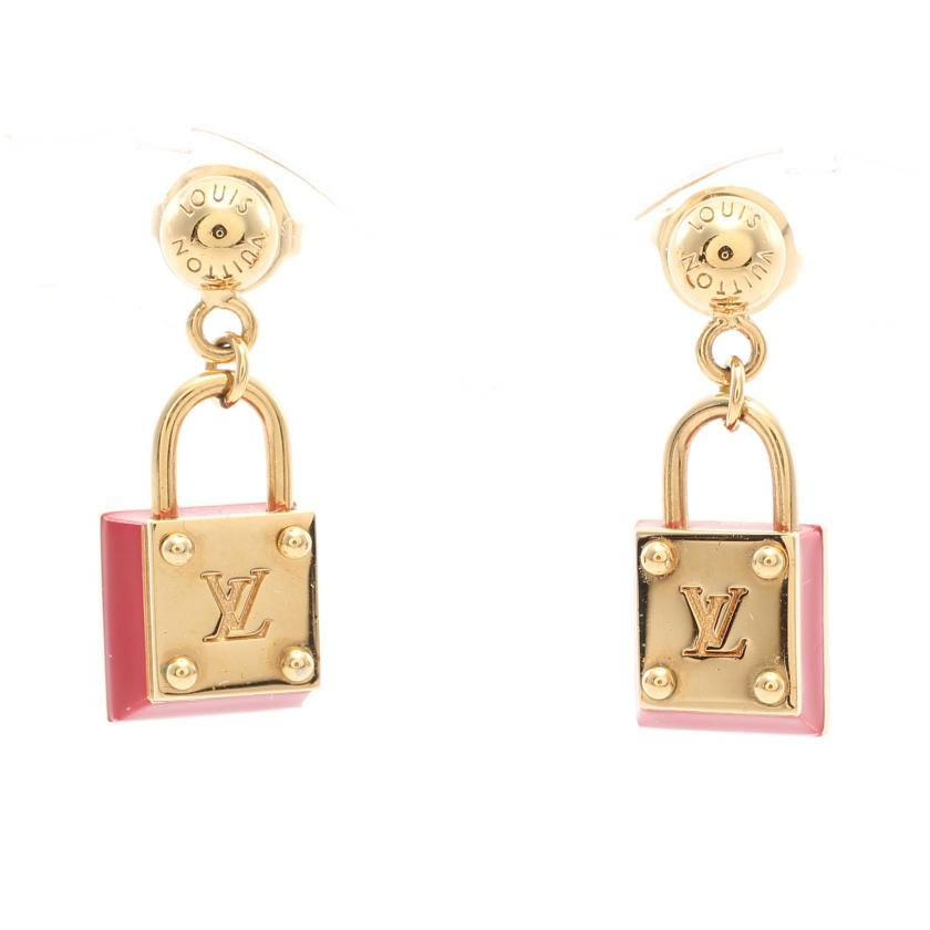 ルイヴィトン Louis Vuitton ブークルドレイユ ロックンロール ピアス Gp ゴールド レッド パドロックモチーフ ハイブランド ブランド専門の中古通販サイト 6799