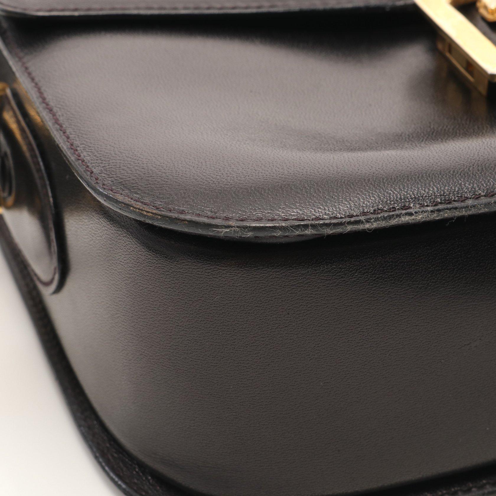 セリーヌ(CELINE)馬車金具|ショルダーバッグ|レザー|ブラック ...