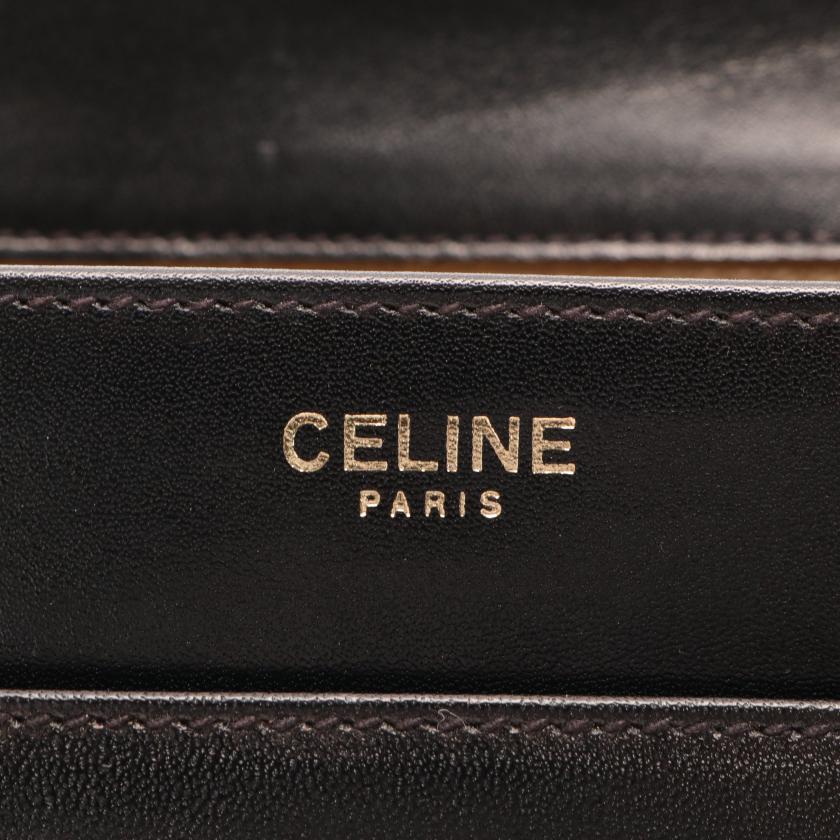 セリーヌ(CELINE)馬車金具|ショルダーバッグ|レザー|ブラック ...