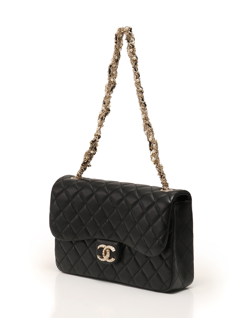 シャネル Chanel パールcc マトラッセ チェーンショルダーバッグ ラムスキン 黒 ゴールド金具 ハイブランド ブランド専門の中古通販サイト