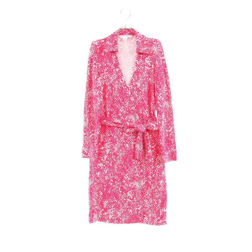 ダイアンフォンファステンバーグ Diane Von Furstenberg New Jeanne Two ラップワンピース 総柄 ピンクパープル ホワイト ハイブランド ブランド専門の中古通販サイト 6241