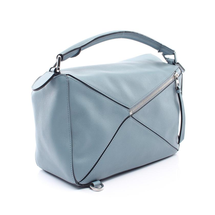ロエベ(LOEWE)パズルバッグ|ミディアム|ハンドバッグ|レザー|ブルーグレー|2WAY|ハイブランド・ブランド専門の中古通販サイト(691430)