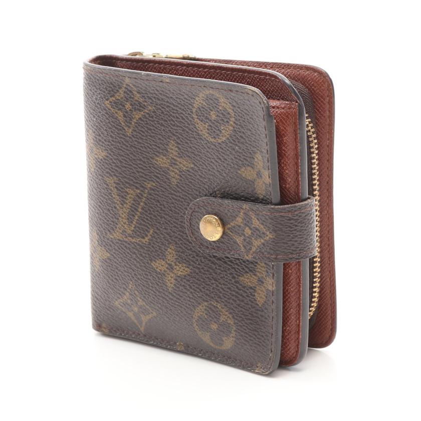 ルイヴィトン(LOUIS VUITTON)コンパクトジップ|モノグラム|二つ折り財布|PVC|ブラウン|ハイブランド・ブランド専門の中古通販サイト(694817)