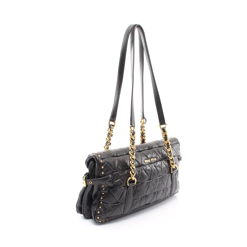 ミュウミュウ(miu miu)|ショルダーバッグ|レザー|ブラック ミュウミュウ(miu miu)|ショルダーバッグ|レザー|ブラック