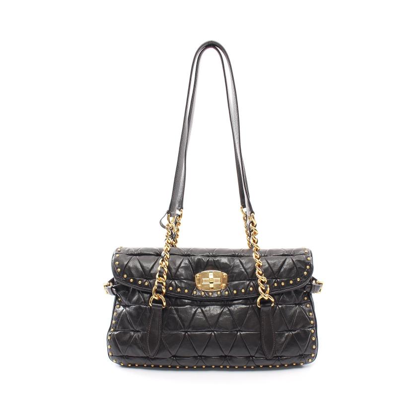 ミュウミュウ(miu miu)|ショルダーバッグ|レザー|ブラック ミュウミュウ(miu miu)|ショルダーバッグ|レザー|ブラック