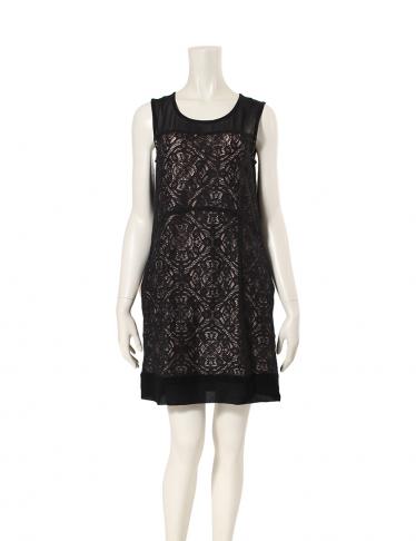 マークバイマークジェイコブス Marc By Marc Jacobs ノースリーブワンピース 総レース シルク混 黒 ベージュ ハイブランド ブランド専門の中古通販サイト