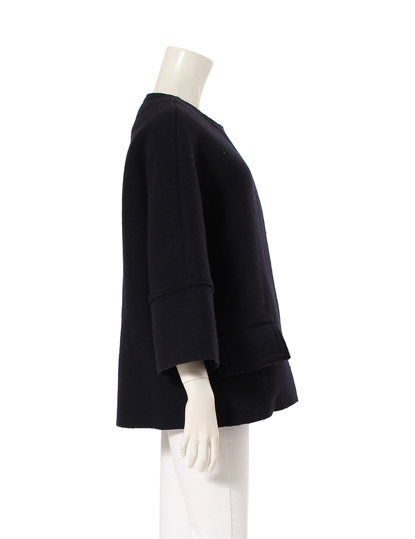 マルニ(MARNI)ノーカラー|ショート丈|コート|ウール|ネイビー||ハイブランド・ブランド専門の中古通販サイト(78093)