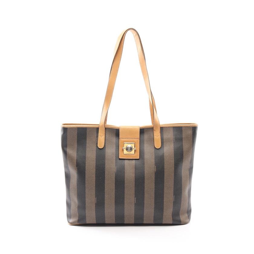 フェンディ(FENDI)ペカン|ショルダーバッグ|トートバッグ|PVC|レザー|ブラウン|ブラック|ハイブランド・ブランド専門の中古通販サイト(698430) 今年の新作から定番まで! FENDI フェンディ トートバッグ ハンドバッグ PVC×レザー ハンドバッグ
