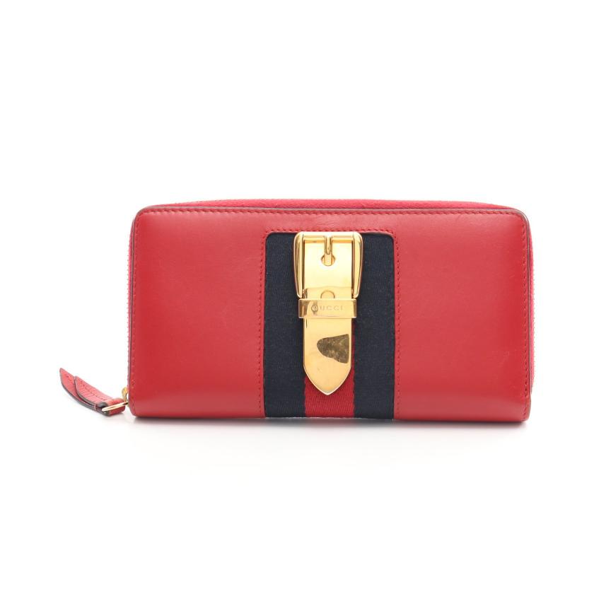 GUCCI〔シルヴィ〕レザー ジップアラウンドウォレット