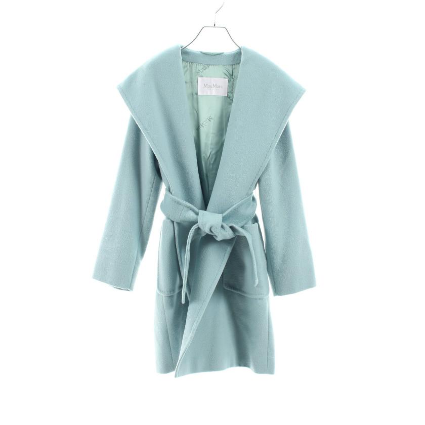 マックスマーラ Max Mara ガウンコート キャメル ターコイズブルー フード付き ハイブランド ブランド専門の中古通販サイト