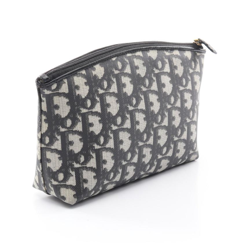 クリスチャンディオール(Christian Dior)トロッター|ポーチ|PVC|レザー|グレー|ブラック|ハイブランド・ブランド専門の中古通販サイト(701000)