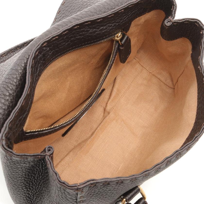 フェンディ(FENDI)セレリア|ミニリンダ|ハンドバッグ|レザー|ダークブラウン|ハイブランド・ブランド専門の中古通販サイト(706756)