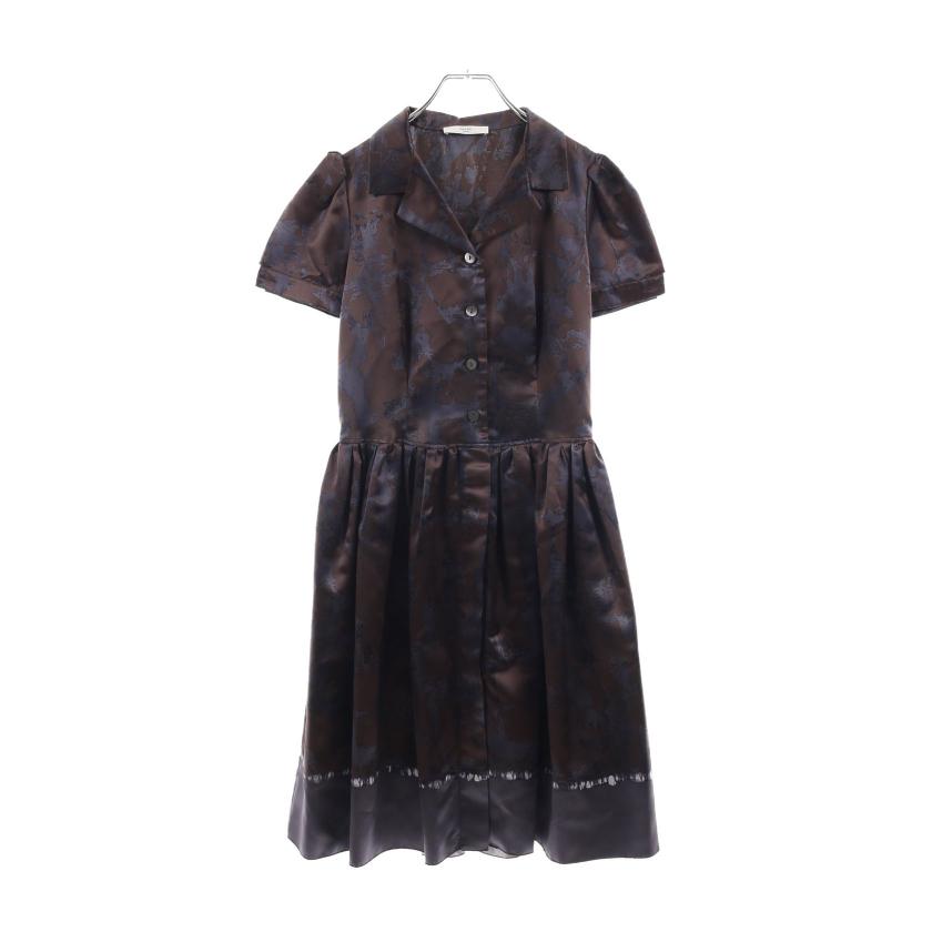 PRADA・ワンピース・ シャツワンピース オープンカラー サテン グレー