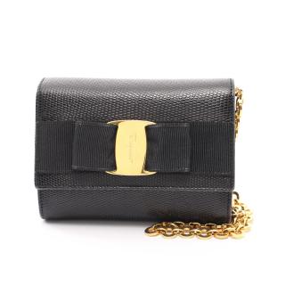 サルヴァトーレフェラガモ(Salvatore Ferragamo)ヴァラリボン|チェーンショルダーバッグ|レザー|ブラック|リザード型押し|ハイブランド・ブランド専門の中古通販サイト(708062) サルヴァトーレフェラガモ(Salvatore Ferragamo)ヴァラリボン|チェーンショルダーバッグ|レザー|ブラック|リザード型押し|ハイブランド・ブランド専門の中古通販サイト(708062)