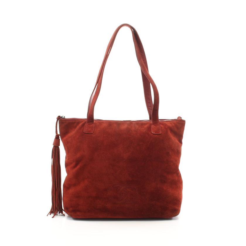 シャネル Chanel ココマーク ショルダーバッグ トートバッグ スエード レッドブラウン ブラック金具 タッセル ハイブランド ブランド専門の中古通販サイト