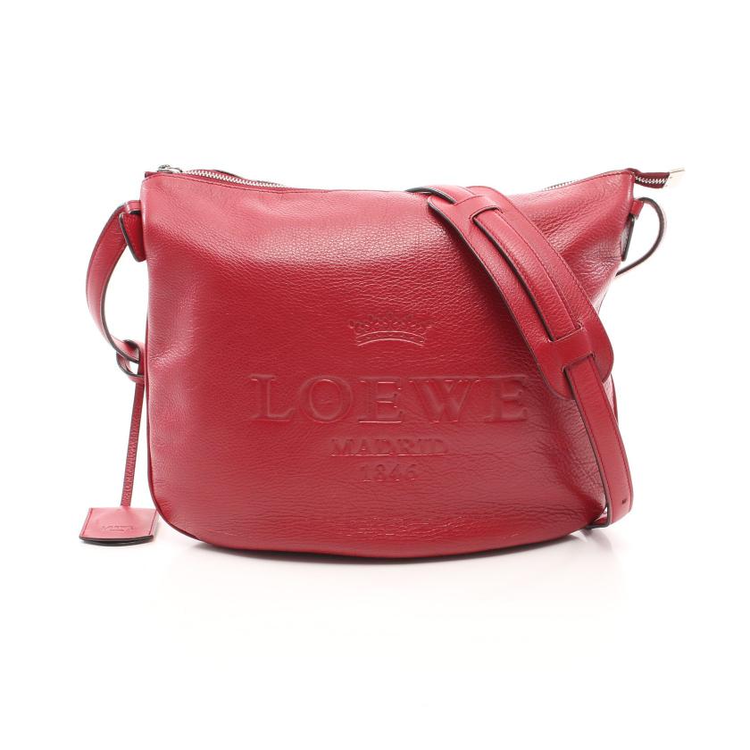 LOEWE・バッグ・ヘリテージ ショルダーバッグ レザー レッド｜【公式