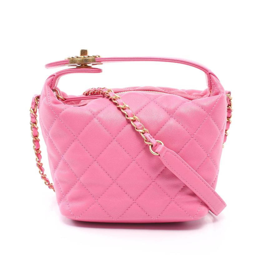 シャネル Chanel Chanel 19 マトラッセ チェーンショルダーバッグ ラムスキン ピンク ゴールド金具 ターンロック 2way ハイブランド ブランド専門の中古通販サイト