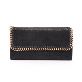 ステラマッカートニー(Stella McCartney)ファラベラ|シャギー|ディア|フラップ|ウォレット|二つ折り長財布|フェイクレザー|ブラック|ハイブランド・ブランド専門の中古通販サイト(709643)