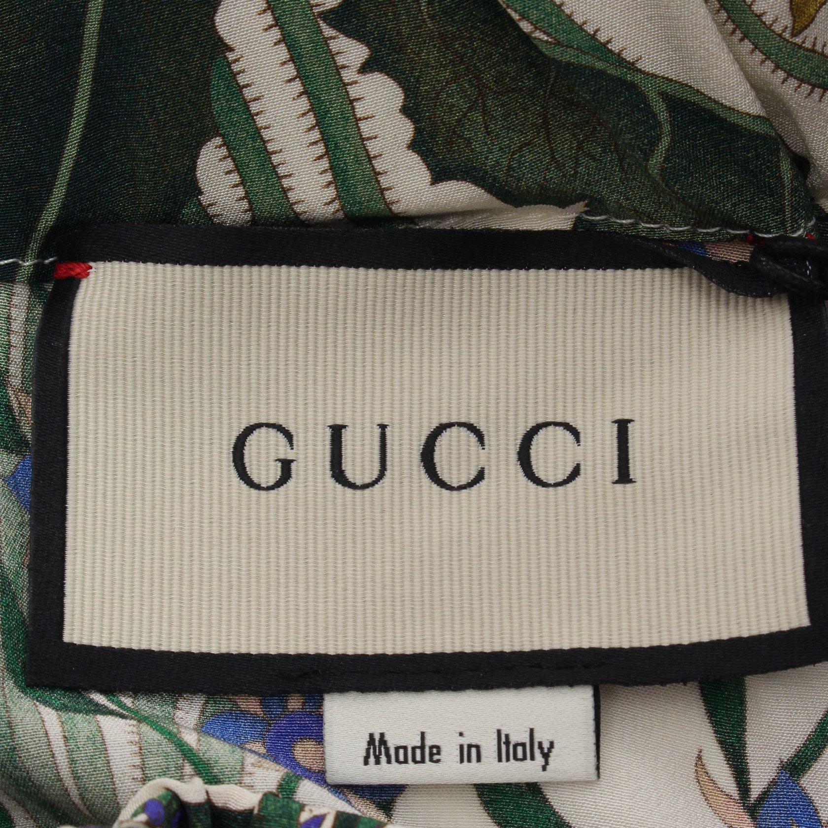 グッチ(GUCCI)フローラ|パンツ|花柄|サイドライン|シルク