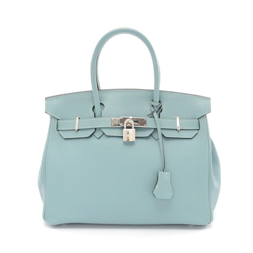 HERMES・バッグ・バーキン30 シエル ハンドバッグ トゴ ブルーグレー 