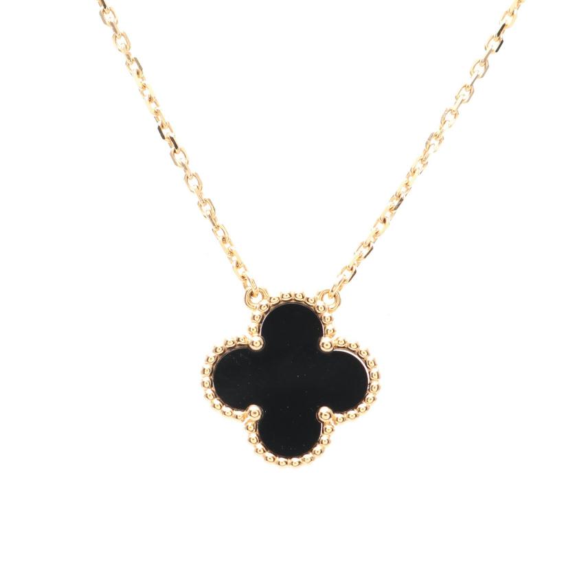 ヴァンクリーフアンドアーペル Van Cleef Arpels ヴィンテージ アルハンブラ ネックレス K18yg オニキス イエローゴールド ブラック ハイブランド ブランド専門の中古通販サイト