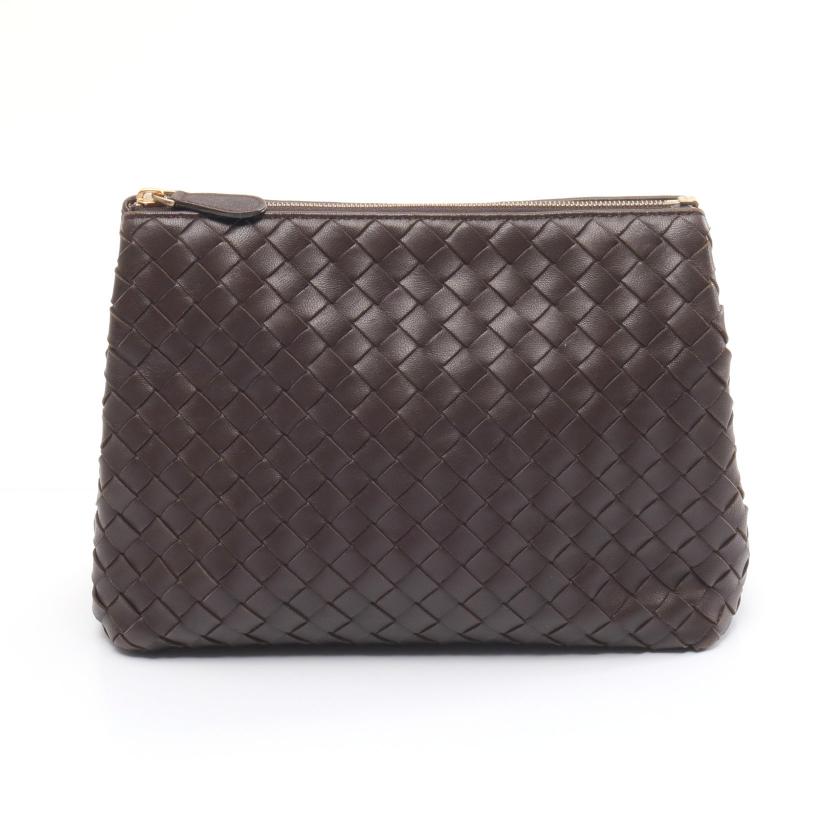 BOTTEGA VENETA ダークブラウン ポーチ BOTTEGA VENETA ダークブラウン ポーチ