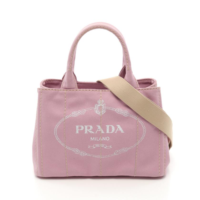 プラダ Prada Canapa カナパ ハンドバッグ トートバッグ キャンバス ピンク 2way ハイブランド ブランド専門の中古通販サイト 7179