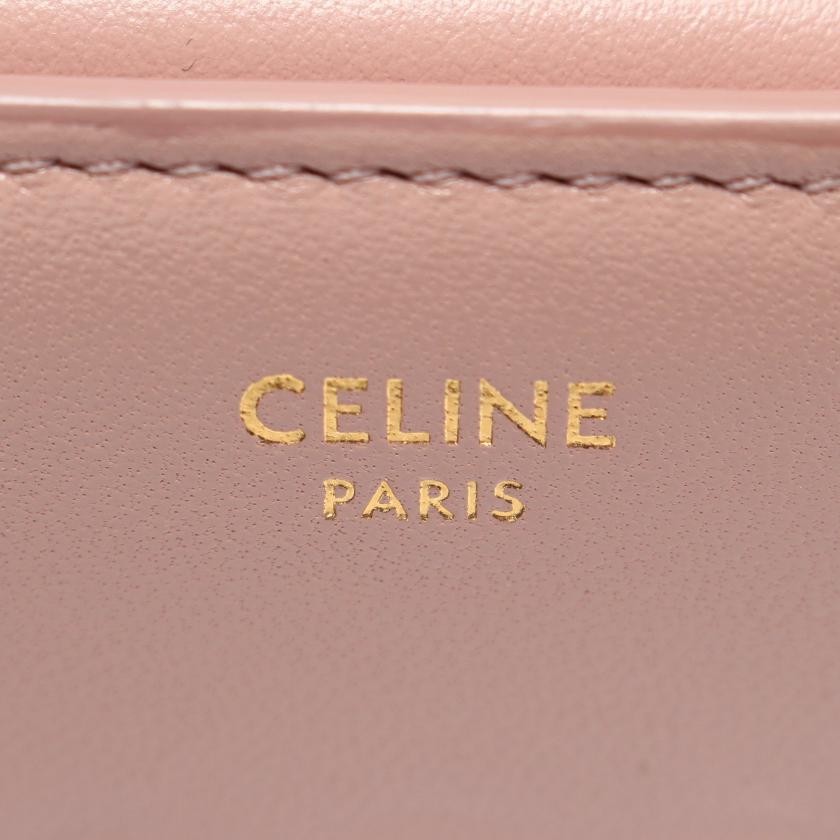 セリーヌ(CELINE)スモール|フラップウォレット||三つ折り財布|レザー|ピンクベージュ|ハイブランド・ブランド専門の中古通販サイト(716720)