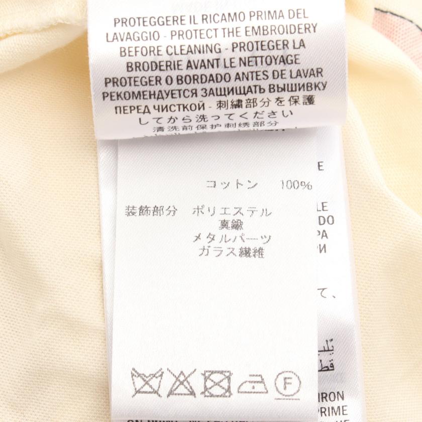 グッチ Gucci Tシャツ カットソー アイボリー マルチカラー ロゴ スパンコール ラインストーン ハイブランド ブランド専門の中古通販サイト