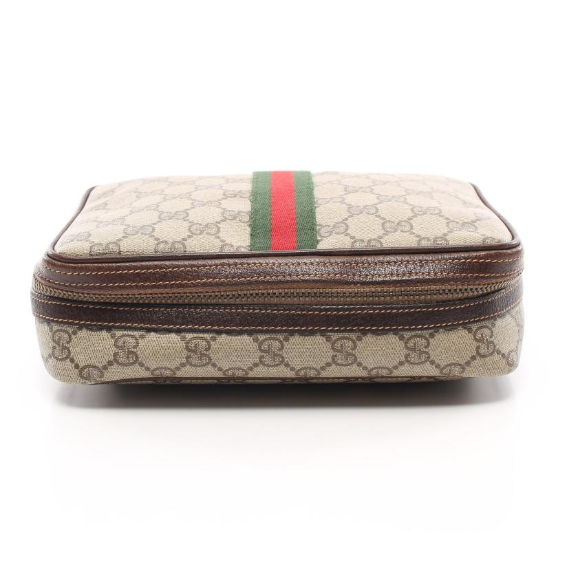 グッチ Gucci Ggプラス シェリーライン ポーチ Pvc レザー ベージュ マルチカラー ハイブランド ブランド専門の中古通販サイト