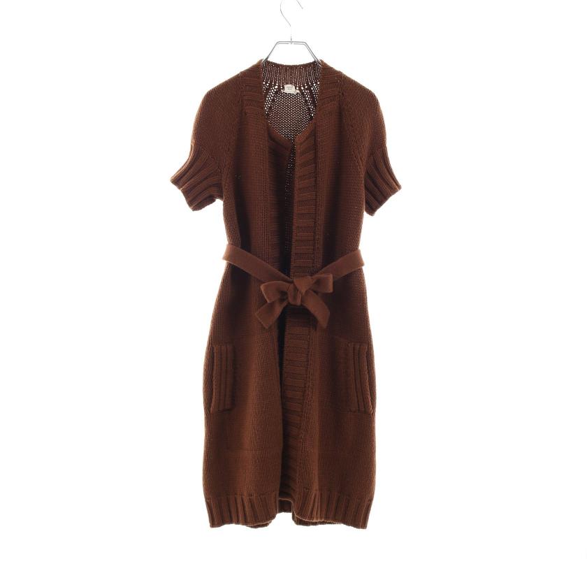 HERMES・トップス・ ロング カーディガン 半袖 カシミヤ